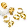 Anillo abierto electrochapado de acero inoxidable que no se desvanece, anillo de lujo ligero de alta calidad, moda para hombre, joyería para hombre, anillo de 18 mm