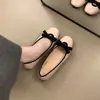 Zapatos planos sin cordones, con lazo simple, altura interior aumentada, bloques de color, nuevo estilo francés 2026, bailarinas suaves de punta cuadrada poco profundas