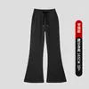 Calças Flares de Alta Qualidade com Forro de Lã para Mulheres, Calças Esportivas Casuais de Cintura Alta Espessadas para o Inverno, Slim Fit, Boca de Sino para Figuras Baixas