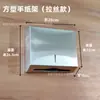 Suporte de papel higiênico redondo grande de aço inoxidável 304 para rolo, caixa quadrada de papel higiênico para pendurar na parede de banheiro público, atacado de engenharia para hotel