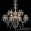 Candelabro de cristal acrílico transparente de alta calidad con múltiples brazos curvos para bodas, salón de banquetes de hotel y decoración de salón de bodas