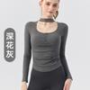 Top Sexy de Manga Larga para Mujer con Almohadilla en el Pecho para Lucir Delgado y Usar para Correr, Deportes, Fitness, Yoga Ropa Top