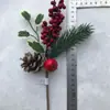 Accesorios de decoración personalizados de fábrica para Navidad y Año Nuevo, accesorios de boda, boda, bricolaje, flores de Navidad tridimensionales, frutos rojos
