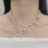 Collar de Super Hada Floral Estilo Bosque con Dulzura tipo Dopamina y Vibras Frescas, Perfecto para Primavera y Verano, Gargantilla de Cuentas de Arroz