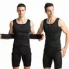 Chaleco de doble cinturón para hombre transfronterizo ropa moldeadora corporal corsé de goma reforzada para sudoración moldeador de cintura cinturón deportivo moldeador de cintura