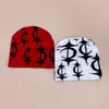 Nuevo patrón gorro de punto estilo europeo y americano de nicho para hombres y mujeres cálido personalidad hip-hop rap gorro pullover para exteriores venta al por mayor