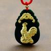 Guan Yu Jade Hetian Natural con Incrustaciones de Oro Colgante de Jade Negro Colgante Signos del Zodíaco Chino Transmisión en Vivo Dropshipping S2010101