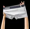Cueca Boxer Masculina de Algodão de Xinjiang Algodão Puro Respirável Bloco de Cores Cintura Média Shorts Íntimos Masculinos