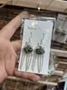 Pendientes de Pieza Bordada Vintage Bordados a Mano de Estilo Étnico de Moda, Colgantes de Oreja Pequeños Cortos con Borlas, Joyería de Plata Miao de Yunnan para Mujeres
