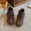 Botines de tobillo con flecos estilo coreano para niñas, nueva colección otoño/invierno, zapatos de bebé cómodos de suela blanda, zapatitos de princesa para niñas