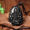 Colgante de obsidiana esmerilada con ocho guardianes del zodíaco, cristal de alcohol, mono Tathagata guardián