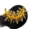 Diadema Hecha a Mano con Pedrería de Comercio Exterior, Pesada con Pedrería Dorada y Perlas, Accesorios para Vestido de Novia, Tocado de Novia Dz324