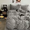 Outono/Inverno 2026 Novo Classe A Grau Mãe-Bebê Cor Sólida Bicolor Simples Leite Fleece Roupa de Cama para Casa Conjunto de Quatro Peças Espessado Quente