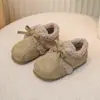 Zapatos de Algodón Estilo Coreano para Niñas Invierno 2025 Zapatos Birkenstock para Niños con Forro de Felpa, Zapatos de Princesa con Suelas Suaves, Mocasines Cálidos Modernos
