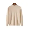 ¡Comodidad de alta gama! Suéter 100% cachemira pura, cuello alto medio para hombre, cálido, tejido de punto de corte holgado, perfecto como capa base para otoño e invierno