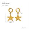 Tendência da Moda Cruzada Europeia e Americana Acessórios de Personalidade Aço Inoxidável Banhado a Ouro 18K Série Oceano de Verão Ear Cuffs para Mulheres