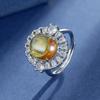 Europa y Estados Unidos nuevo anillo de huevo de paloma incrustación de lujo corindón sintético importado joyería caibao joyería transfronteriza