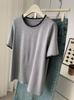 Camiseta de Manga Corta con Costuras de Borde Ondulado Estilo Extranjero para Mujer Primavera y Verano 2025 Nueva Nicho Estilo Coreano Color Sólido Combinable Camiseta Básica