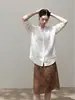Camisa Blanca de Cuello en V y Manga Media de Lino Lyocell Yinhe para Mujer Verano 2026 Estilo Old Money Corte Relajado
