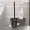 Escova de Vaso Sanitário de Nogueira Banheiro Escova de Vaso Sanitário de Cabo Longo Sem Furos para Pendurar na Parede Escova de Vaso Sanitário de Madeira Maciça com Base Conjunto de Limpeza
