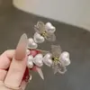 Elegante Pinza para el Cabello de Perla en Forma de Corazón de Gama Alta Dulce Lazo de Perlas Pinza para el Flequillo Estilo Coreano Pinza de Pato de Gama Alta para el Lado
