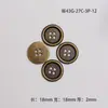 Botones Metálicos Redondos de Cuatro Agujeros en Color Bronce Antiguo Vintage para Abrigos, Trajes, Gabardinas y Chaquetas
