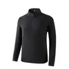 Nova blusa de moletom masculina de outono com zíper parcial e gola alta, de lã e seda, moderna, versátil, casual, top de manga longa de alta qualidade