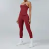 Conjunto de Pantalones de Yoga con Bloques de Color Transfronterizos Conjunto Deportivo para Correr al Aire Libre Fitness Espalda Descubierta Ropa Deportiva para Mujer Venta al por Mayor