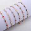 Pulsera de Acero Inoxidable con Esmalte Colorido en Forma de Diamante + Trébol de Cuatro Hojas, Oro de 18K, Goteo de Aceite, Versátil, Joyería de Moda para Mujer, Fabricante