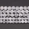 Cuentas sueltas de palomitas de maíz de cristal blanco natural de grado A, cuentas redondas de cristal blanco, pulsera con cuentas, accesorios de joyería DIY, venta al por mayor transfronteriza