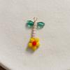 Hermosa hoja verde fresca, flor amarilla, tulipán, bricolaje, horquilla de cuentas tejida a mano, accesorios para el cabello, pendientes, material al por mayor
