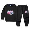 Traje deportivo de otoño para niños y niñas, primavera y otoño 2022, nuevo conjunto de dos piezas informal con pantalones y suéter para bebés
