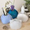 Molde de Silicone para Vaso de Flores em Forma de Concha DIY Ornaments de Gesso Caixinha de Armazenamento para Canetas com Molde de Concha