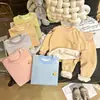 Conjunto de ropa interior de otoño e invierno para bebés y niños pequeños, conjunto para proteger la barriga y abrigar al bebé, ropa cálida con forro polar para primavera y otoño para bebés y niños pequeños