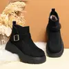 Zapatos de Algodón Cálidos con Forro de Felpa para Mamá de Invierno, Botas Birkenstock, Botines de Suela Gruesa, Botas de Plataforma con Suela Gruesa para Mujer