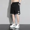 Shorts Masculinos de Algodão Puro, Shorts de Basquete Finos e Largos de Verão, Calças de Cinco Pontos Esportivas Casuais da Moda para Homens de Tamanho Grande
