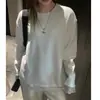 Camiseta de Manga Larga con Encaje Empalmado para Otoño e Invierno para Mujer, Top Grueso Cepillado de Terciopelo Alemán, Camisa Holgada y Perezosa para Capas Interiores