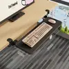 Tablero de extensión de escritorio, soporte para ratón y teclado de computadora, estante de almacenamiento, organizador debajo del escritorio, instalación sin perforaciones, estante de estación de trabajo extraíble
