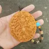 Pulsera de Mano de Perla Dragón de Sándalo Rojo de Hoja Pequeña, Perla Dragón Tallada de Sándalo Rojo Sólido, Tallado Fino por Ambos Lados, Alto Contenido de Aceite y Alta Densidad