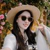 Xu Hongdou - Gafas de sol pequeñas, redondas y blancas con protección solar ultravioleta para mujer, gafas de sol cuadradas y redondas de moda para adelgazar la cara.