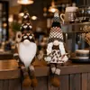Nuevo festival de café transfronterizo muñeco de punto sin rostro con pierna colgante de cuchara sopera adorno de decoración para el hogar de muñeco Rudolf