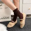 Nuevos Mocasines de Felpa con Lazo Estilo Coreano Versátiles sin Cordones para Mujer Otoño/Invierno Zapatos Planos Cómodos para Conducir