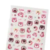 Rosa Estilo Japonês Novo Adesivo de Nail Art com Cola Livro Vermelho Online Urso Morango Vermelho Urso Fofo Desenho Animado Adesivo Fofo