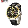 Reloj para Hombre Oufani Cronógrafo Luminoso Seis Manecillas Reloj de Negocios Resistente al Agua Correa de Cuero Calendario Amazon Reloj de Cuarzo para Hombre