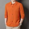 Casaco de lã 100% de abotoamento simples masculino lapela cardigã de tricô moda casual nova primavera e outono suéter masculino