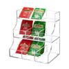 Estante de Acrílico para Almacenamiento de Bolsitas de Té y Café Personalizado de Tres Niveles Separados para Escritorio de Sala de Té Caja de Almacenamiento para Bolsitas de Café y Té