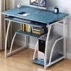 Mesa de Computador de Mesa Pequena Simples com Bandeja para Teclado para Economia de Espaço em Casa Mesa de Escrita Mesa de Estudo Mesa Integrada com Estante