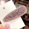 Processamento personalizado presilha de cabelo com cabeça quebrada de diamante para meninas franja lateral grampo de cabelo quebrado presilha de gota de água com strass quente