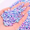 3-8mm Perforado Sirena Degradado Colorido Perla Color Mágico Redondo Completo Imitación Perla Collar Pulsera Accesorios de Perlas para DIY
