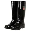 Botas de Lluvia Negras de Caña Alta para Mujer PVC Trabajo Cocina Zapatos de Lluvia Exteriores Antideslizantes Impermeables Resistentes al Desgaste Zapatos Deportivos Modernos